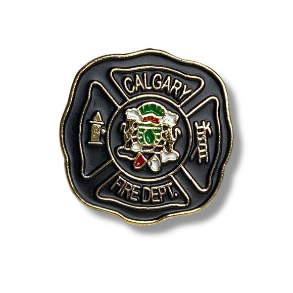 Vintage Calgary Fire Department Alberta Canada Lapel Pin .75" - Picture 1 of 4